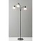Homeroots Adjustable Three Light Floor Lamp in Black Nickel with Frosted Inner Shades 372609 - alternate 4